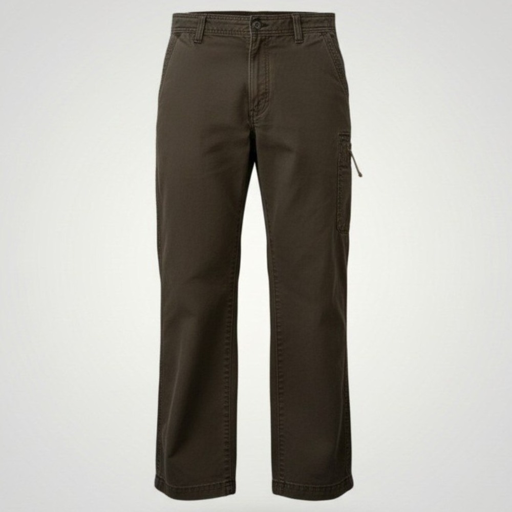 GH Bass Canvas Cargo Pants Mens 36x30 Brown Straight Leg Utility Workwear Pants